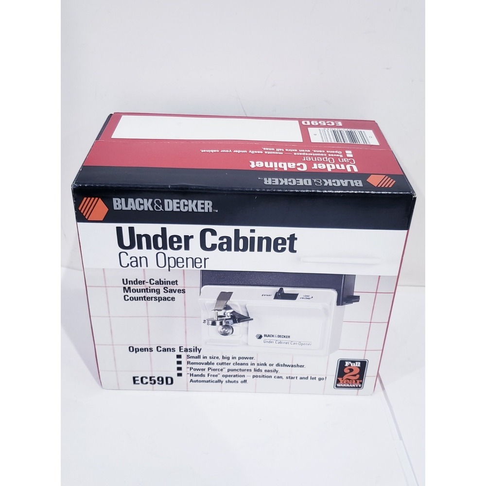 Black & Decker Under Cabinet Can Opener EC59D - New Sealed